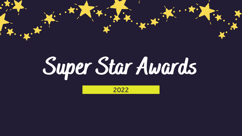 Star background with 'super star awards' text