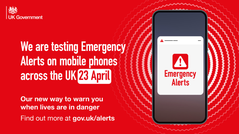 The new Emergency Alerts system will be tested nationally on April 23rd. The system will warn people when their lives are in danger. An Emergency Alert is a loud, siren-like sound with a message on your mobile phone screen.