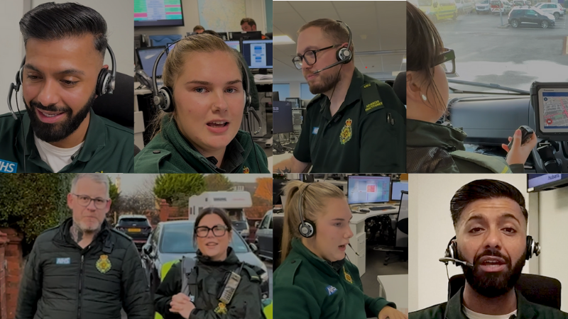 Collage of ambulance staff