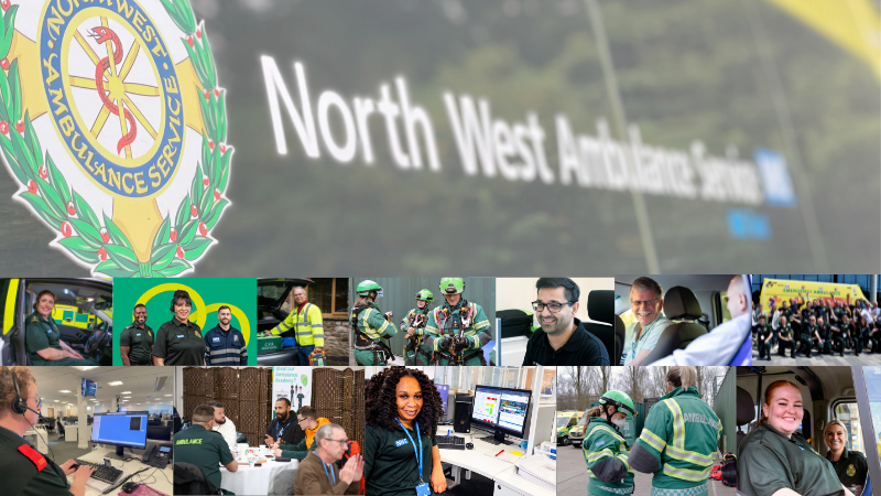 A collage of staff working within Team NWAS.