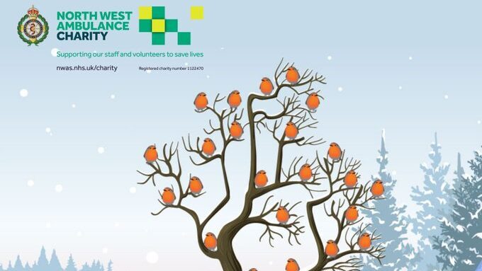 NWAS Christmas graphic, winter robin appeal