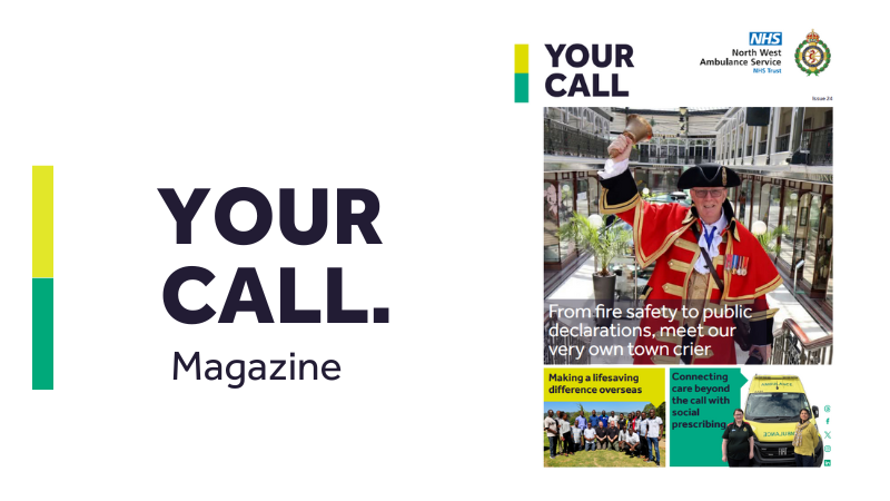 Your Call magazine, the new edition out today, features staff member Kev on the front cover, who is also a Town Crier.