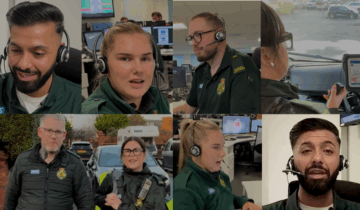 Collage of ambulance staff