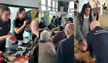 People engaged at an event