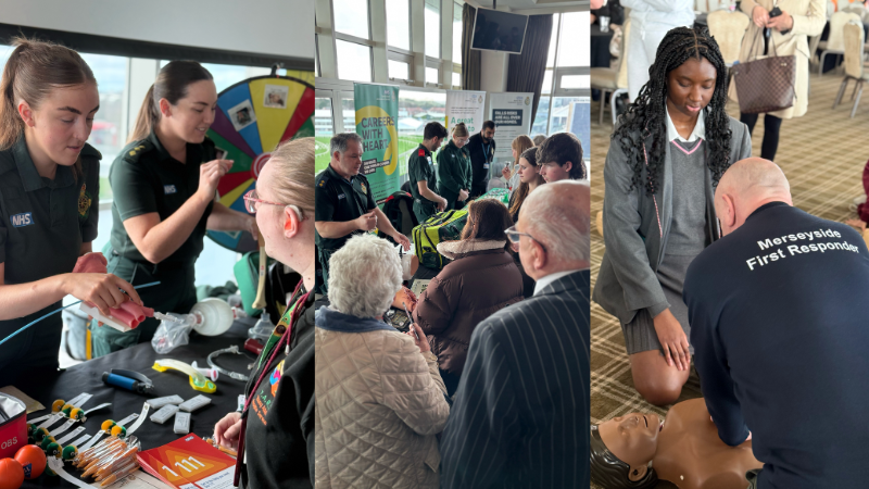 People engaged at an event