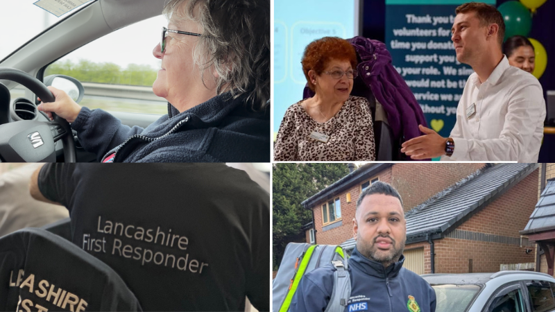 A collage of volunteers