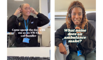 Screen shots from two of our Reels featuring some of our call handlers, including ‘a day in the life’ with Emily Walsh @left).