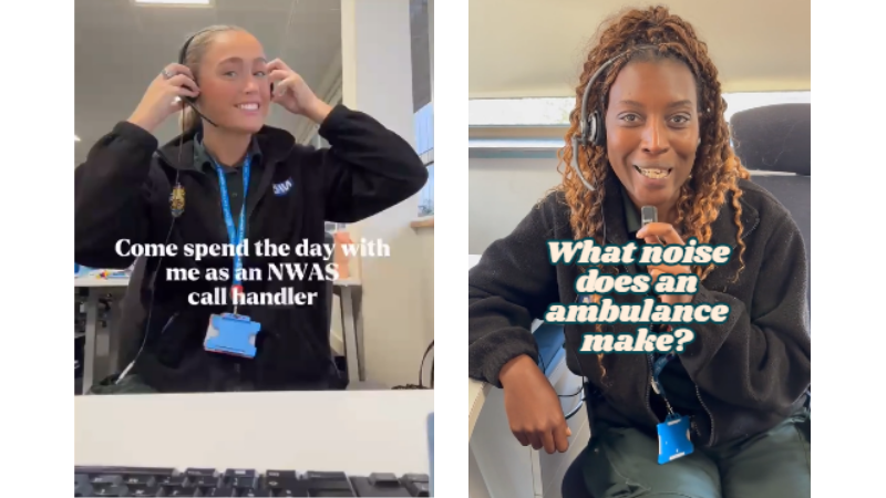 Screen shots from two of our Reels featuring some of our call handlers, including ‘a day in the life’ with Emily Walsh @left).