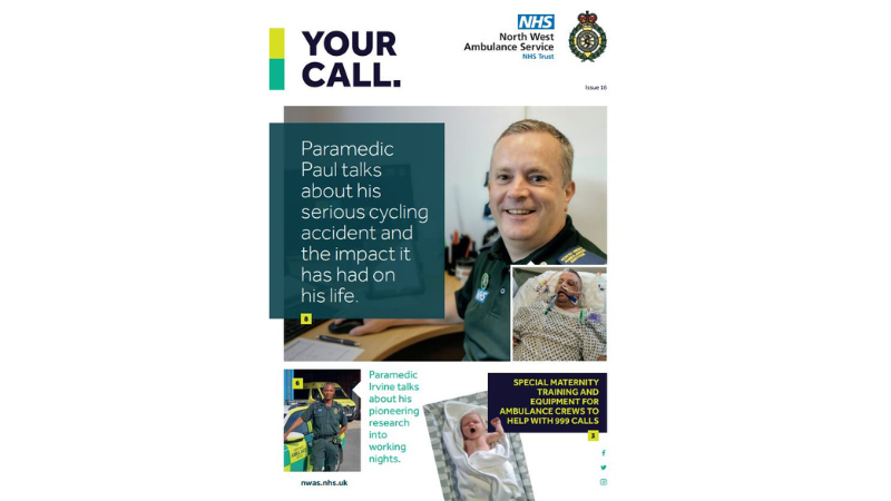 Your Call magazine out today - front cover with two paramedics and baby training dummies.