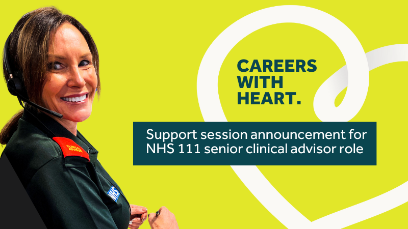 Live chat announcement for NHS 111 senior clinical advisor role