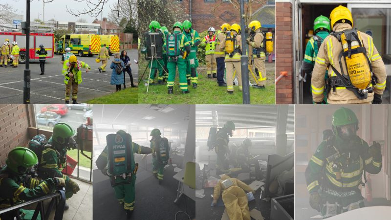 A number of images of our hazardous area response team taking part in a live exercise.